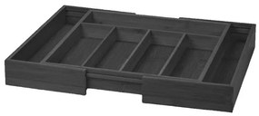 Organizator tacamuri din bambus Kinghoff KH 1745, 100% bambus, Constructie durabila, Negru