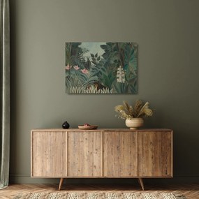 Tablou pe sticlă - Henri Rousseau, The Equatorial Jungle, reproducere (70x50 cm)