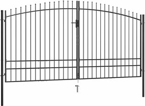 vidaXL Poartă de gard cu ușă dublă Woerden cu vârf tip suliță 400x249,5 cm