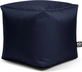 Fotoliu puf pentru copii albastru închis cu tapițerie din imitație de piele Cube M – So Soft?