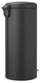 Cos cu pedala Brabantia NewIcon 649753, 30 L, Inchidere lina, Baza antiderapanta, Finisaj satinat, Gri inchis