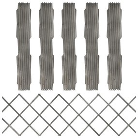 Garduri din spalier, 5 buc., gri, 180x60 cm, lemn masiv de brad 5, Gri, 180 x 60 cm