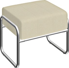 HOMCOM Taburet pentru picioare Taburet tapițat Pernă groasă cu material chenille, picioare din oțel pentru dormitor, Bej | Aosom Romania