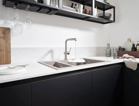 Baterie chiuveta bucatarie crom cu dus extractibil Hansgrohe Talis M54 72809000 Crom lucios