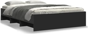 vidaXL Cadru de pat, negru ,135x190 cm, lemn prelucrat