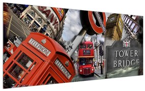 Tablou compus - icoanele Londrei (120x50 cm), în 40 de alte dimensiuni noi
