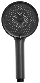 Cap de duș negru mat din plastic ø 12 cm Softwater – Wenko