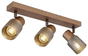 Plafoniera cu 3 Spoturi directionabile metal cafea SATELLA