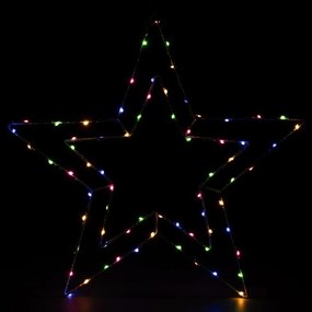 NEXOS Decorațiune de Crăciun cu LED-uri stea argintie, 50 cm