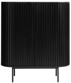 Dulap negru cu aspect de lemn de stejar 125x110 cm Siena – Unique Furniture