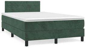 3141356 vidaXL Pat box spring cu saltea, verde închis, 120x200 cm, catifea
