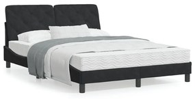 3207925 vidaXL Cadru de pat cu tăblie, negru, 140x200 cm, catifea