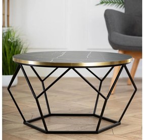 Măsuță de cafea DIAMOND 40x70 cm negru/auriu