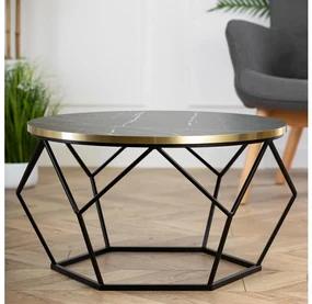 Măsuță de cafea DIAMOND 40x70 cm negru/auriu