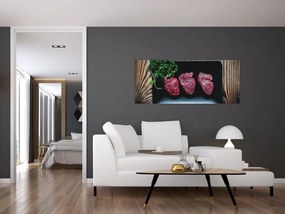 Tablou cu carne pe farfurie (120x50 cm)