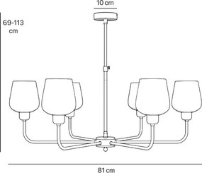 Candelabru design italian din alama si sticla Talis