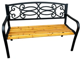 Bancă de grădină Rotina New, negru, 85 x 60 x 127cm