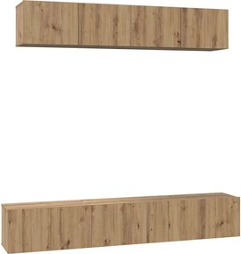 vidaXL Set comodă TV Pe perete 5 pcs Stejar Artizanal Lemn compozit