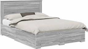 vidaXL Cadru de pat cu sertar cu headboard cu depozitare Lemn compozit