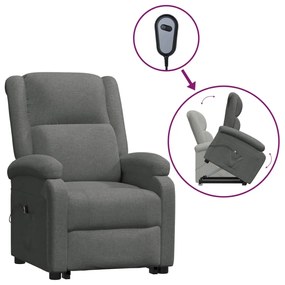 3110873 vidaXL Fotoliu cu ridicare, gri închis, textil