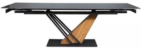 Masă de bucătărie Michel 160 x 90 cm, negru / frasin
