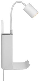 Aplica de perete, mufa USB, design modern ROOMI alb 2112551001 NL