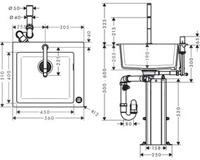 Chiuveta bucatarie neagra SilicaTec si baterie bucatarie crom cu dus extractibil Hansgrohe 43217000