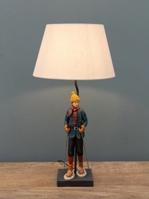 Lampa de masa, din rasina, cu abajur din bumbac, Hiking