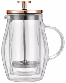 Infuzor pentru cafea/ceai, sticlă, culoare cupru, 0,35L Klausberg KB7721, cu perete dublu