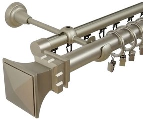 Galerie dubla verona , teava neteda si profil,grosime 25 si 19mm, crom mat (Alege marime: 120 cm)