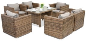 Mobilier de grădină din technorattan Roma Premium 6 Garden Point maro