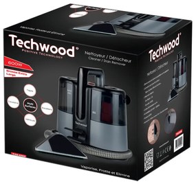 Aspirator pentru covoare si tapiterie Techwood TAN-6066, 600 W, Rezervoare de apa curata si reziduala, Negru