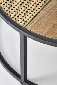 Set mese de cafea Garmina stejar auriu + rattan