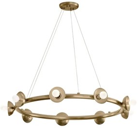 Kichler KL-PALTA9-CPZ - Candelabru suspendat pe cablu PALTA 9xE14/40W/230V auriu