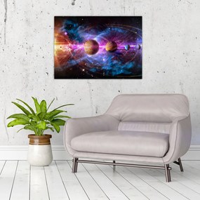 Tablou pe sticlă - Sistemul solar (70x50 cm)