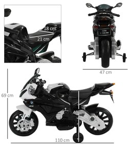 HOMCOM Motoreta Electrica BMW RR pentru Copii 12V, Negru si Alb