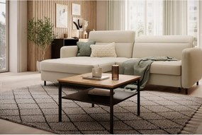 Colțar bej extensibil/cu spațiu de depozitare cu tapițerie din catifea (cu colț pe partea stângă/cu șezlong) Gomsi – ELTAP