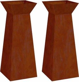 vidaXL Vază pe pilon 2 pcs Argintiu 40 x 40 x 100 cm