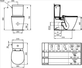 Vas WC Ideal Standard Connect AquaBlade, btw, alb - E039701