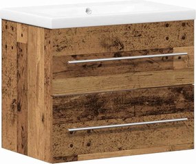 vidaXL Dulap pentru Chiuveta de Baie cu sertar 2 pcs Lemn Vechi