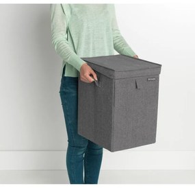 Cutie de rufe stivuibilа Brabantia 1000828, 35 L, Deschidere frontala, Capac lat, Pliabil, Negru