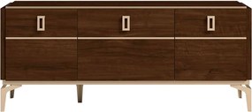 Comodă TV lemn masiv nuc Devon Lucios, 140 × 49 × 59 cm