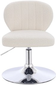 HR193N Scaun Crem Boucle cu Bază Cromata