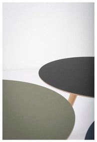 Măsuță auxiliară din lemn de stejar cu blat negru Gazzda Arp, Ø 55 cm