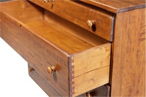 Comoda, L114 48 H99 cm, nuc antichizat, lemn masiv