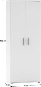 Dulap, poliţe, cu două uşi, alb, SERVO TIP 1