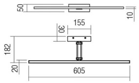 Aplică LED pentru tablouri LINEAR Redo 01-3463 LED/8W/230V 60,5 cm CRI 92 negru