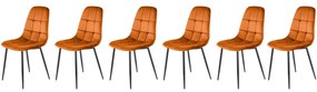 Set 6 scaune K417 velvet cinnamon