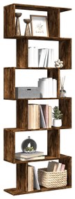 vidaXL Bibliotecă/separator 6 niveluri stejar fumuriu 70x24x193cm lemn