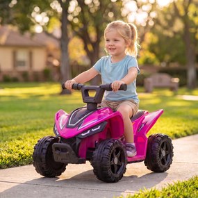 AIYAPLAY ATV Electric pentru Copii 18-48 Luni, 6V, 2 km/h, Sarcină 25 kg, Fuchsia | Aosom Romania